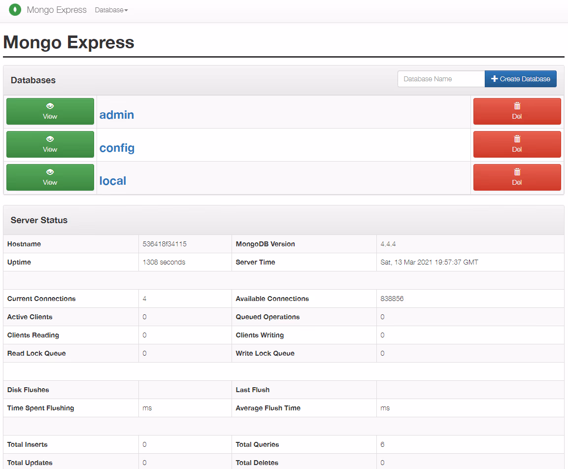 Mongo-Express web paneli