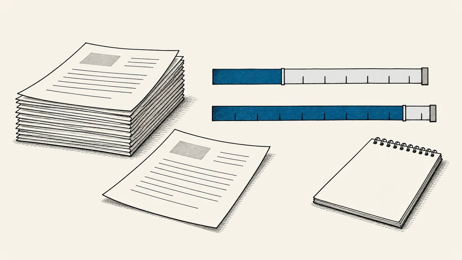 A removed content page sits beside two measurement strips, with the AI-facing signal changing before search visibility