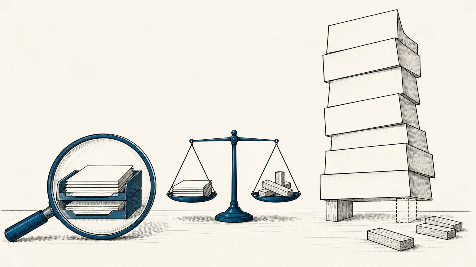 A modest information architecture is measured as an experiment while an unsupported recommendation tower lacks a stable foundation
