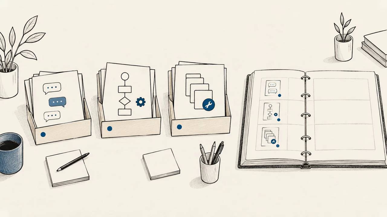 Separate employee AI workflows being recorded in a shared organizational inventory
