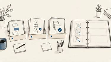 Separate employee AI workflows being recorded in a shared organizational inventory