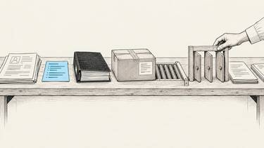 A customer-return workflow places a small AI summary before business rules, a warehouse handoff, and a human decision gate.