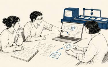 A product team reviews an exception in an AI-built workflow and revises the underlying business rule.