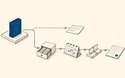 The same AI model produces a loose message on one path and completes a verified delivery workflow with inventory, shipping, human review, and an outcome record on the other.